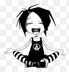 Goth Girl Meditating - Illustration Emoji,Goth Emojis