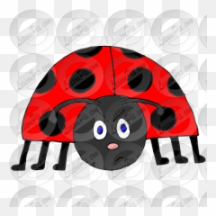 2643 Mad Free Clipart - Grouchy Ladybug Emoji
