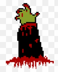 Zombie Hand In Blood - Pixel Zombie Arm Emoji,Frog And Tea Emoji