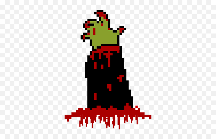 Zombie Hand In Blood - Pixel Zombie Arm Emoji,Frog And Tea Emoji