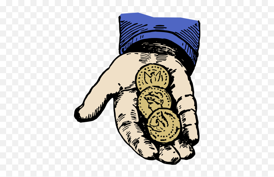 Hand With Coins - Hand With Coins Clip Art Emoji,Poker Chip Emoji