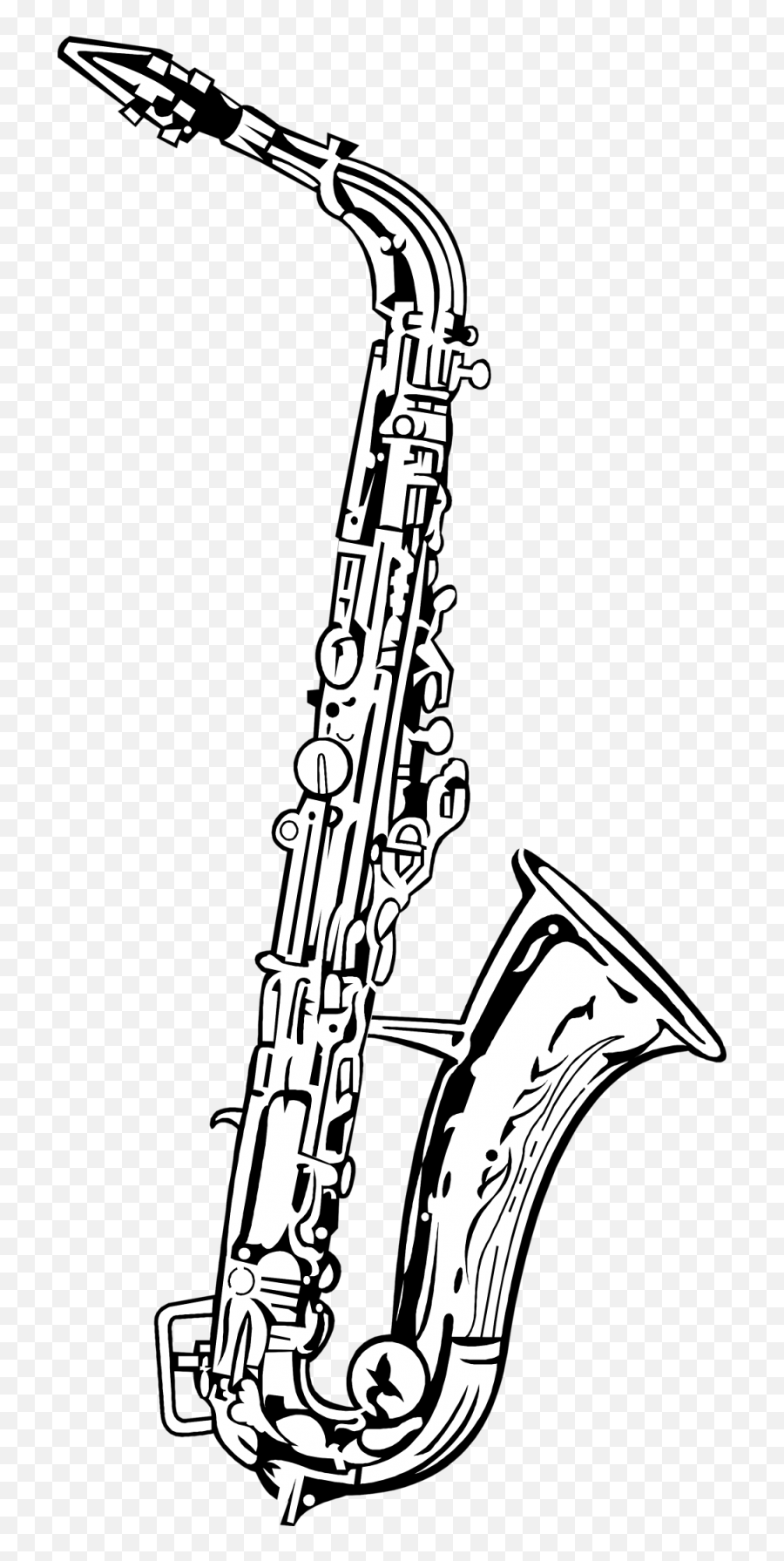 Alto Saxophone Drawing Tenor Saxophone Clip Art - Saxophone Black And White Emoji,Saxophone Emoji