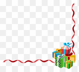 Christmas Gift Border Vector Stock - Present Clipart Emoji