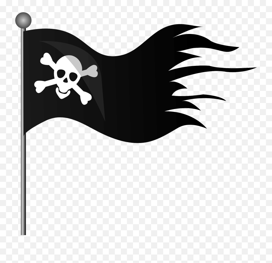 Jolly Roger Pirate Flag Clipart - Clipart Pirate Flag Emoji,Pirate Emoji Text