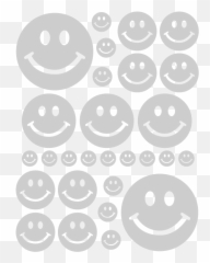 SMILEY FACE WALL DECALS IN SATIN SILVER - Lavender Smiley Face Emoji