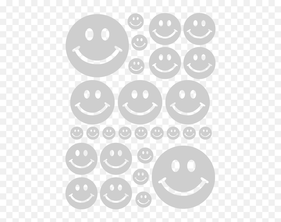 Smiley Face Wall Decals In Satin Silver - Lavender Smiley Face Emoji,Hummingbird Emoticon