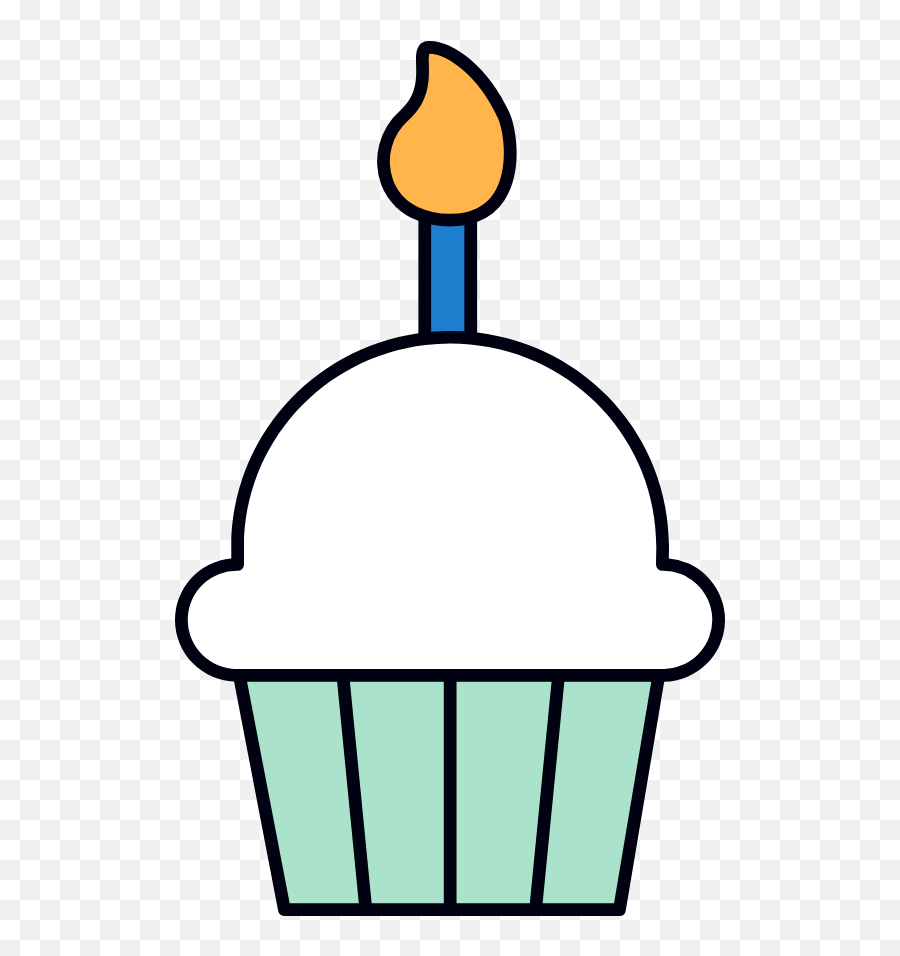 Birthday Cupcake Graphic - Clip Art Free Graphics Vertical Emoji,Muffin Emoji