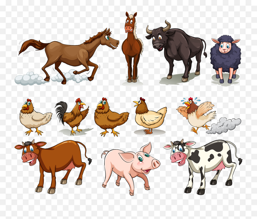 Farm Clipart Horse Farm Farm Horse - Farm Animals Png Emoji,Man Knife Pig Cow Emoji