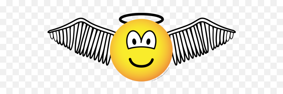 Winged Angel With Halo Emoticon - Smiley Emoji,Devil Smile Emoji