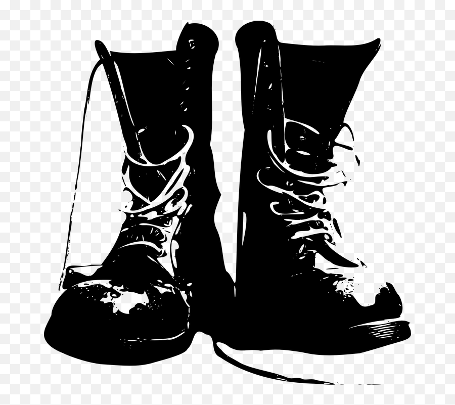 Boots Black Fashion - Combat Boots Clipart Emoji,Emoji Converse Shoes