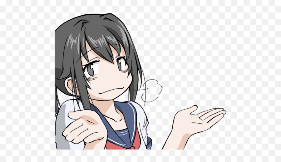 Transparent Anime Girl Shrug Emoji,Anime Shrug Emoji