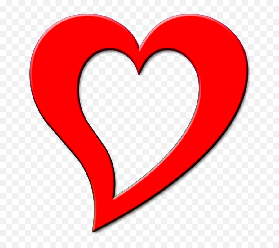 Red Heart Outline - Red Heart Outline Design Emoji,Gift Heart Emoji