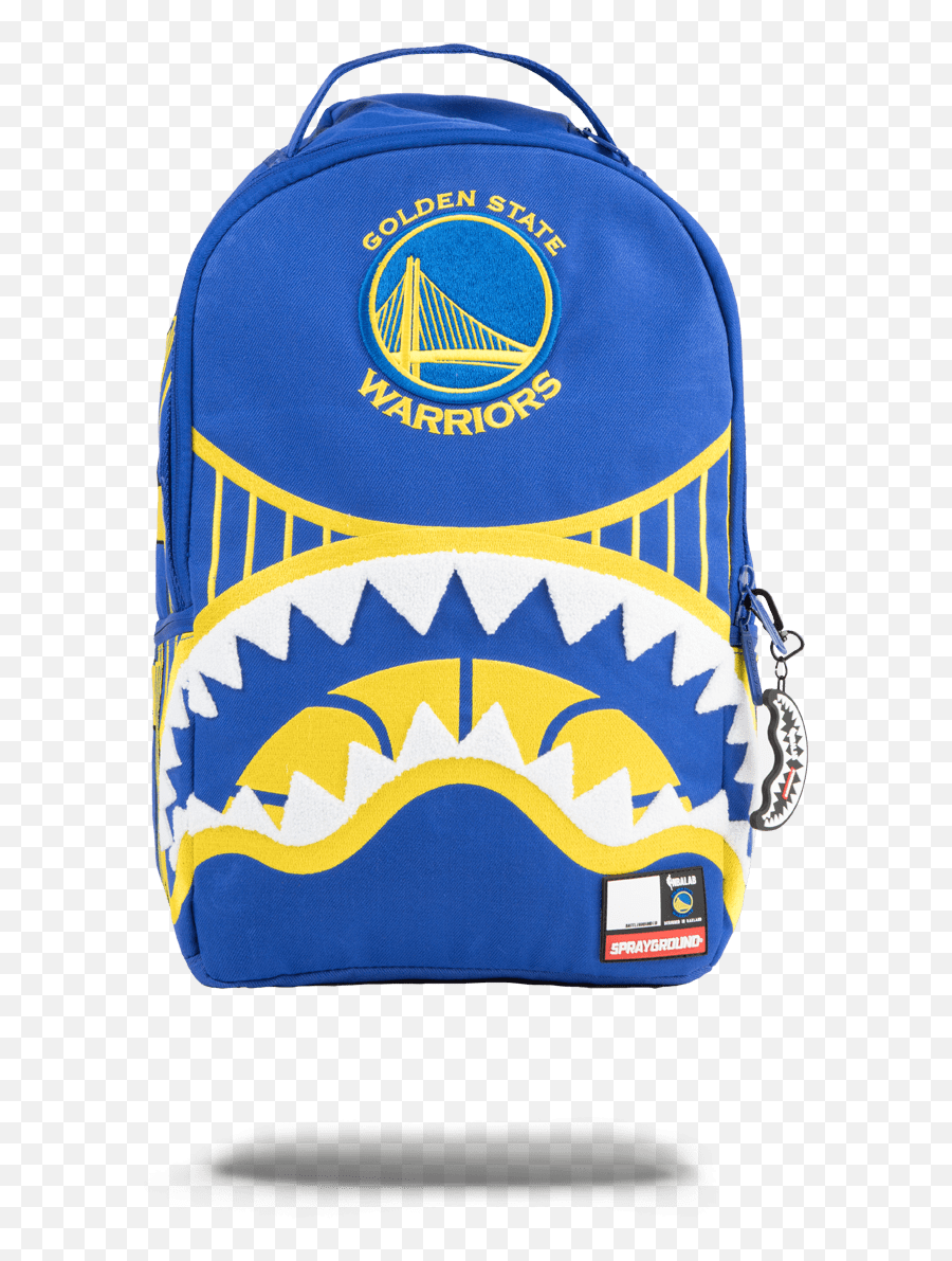 Nba Lab Golden State Warriors Shark Mouth - Golden State Warriors Sprayground Backpack Emoji,Black Emoji Book Bag