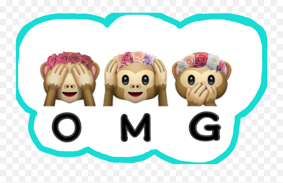 Omg Ohmygod Monkey Emoji Flowercrown - Emoji Monkey Omg,Oh My God Emoji