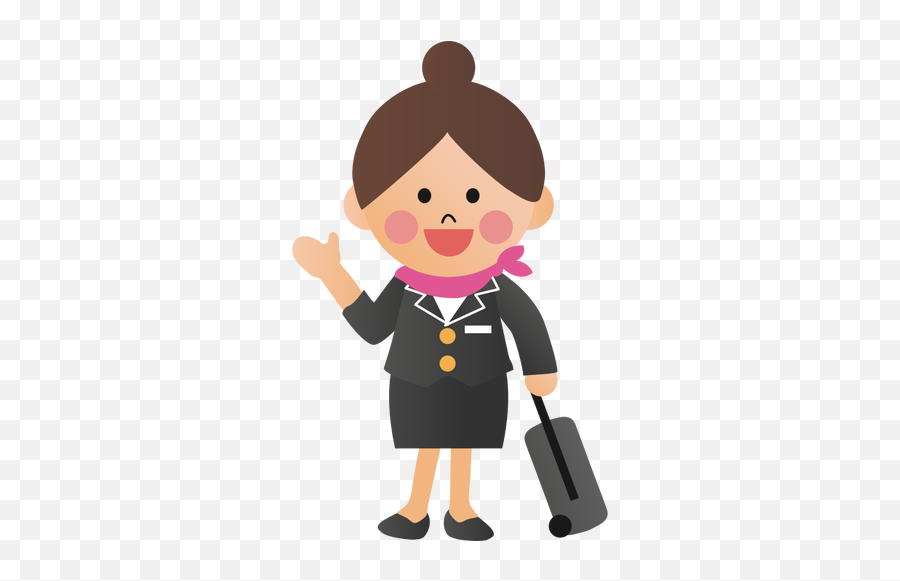 Stewardess Pulling Luggage - Vektor Pramugari Png Emoji,Pulling Hair Out Emoji