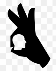 Ok Hand Sign Clipart - Okay Silhouette Png Emoji