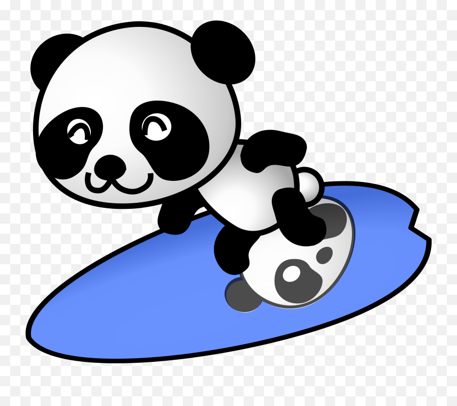 Panda Clipart Svg Panda Svg Transparent Free For Download - Surfing Panda Png Emoji,Sad Panda Emoji