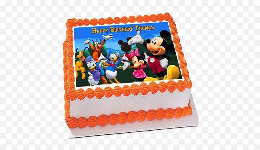 Mickey U0026 Friends Photo Cake - Mickey Mouse Photo Cake Design Emoji,Happy Birthday Emoji Cake