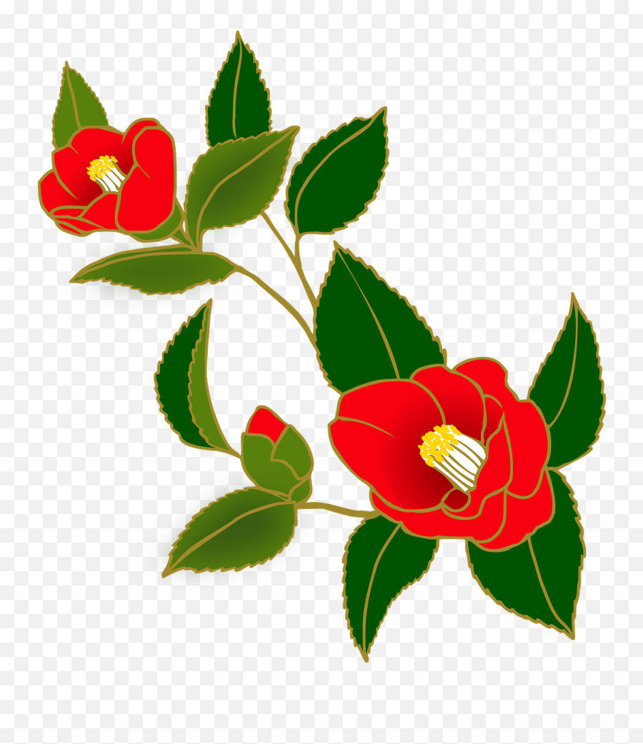 Camellia Flowers Red Japanese Style Emoji,Japanese Emoji Flower