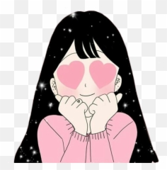 Aesthetic Anime Transparent Background - Aesthetic Anime Girl Transparent Emoji,Emoji Backgrounds For Girls