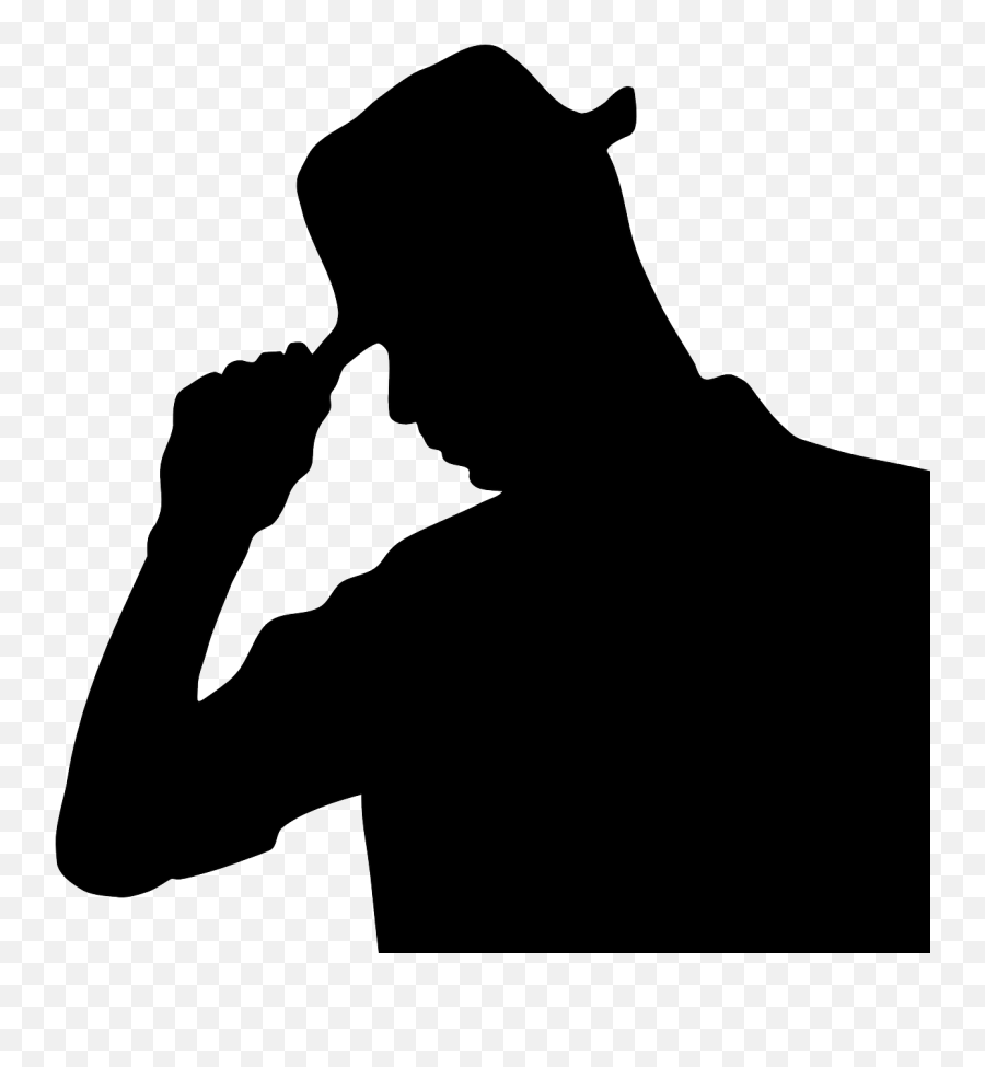 Hat Male Man Person Silhouette - Man With Hat Silhouette Emoji,Tipping Hat Emoji