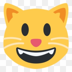 Grinning Cat Emoji - Smiling Cat Face Emoji,Cat Emoticon