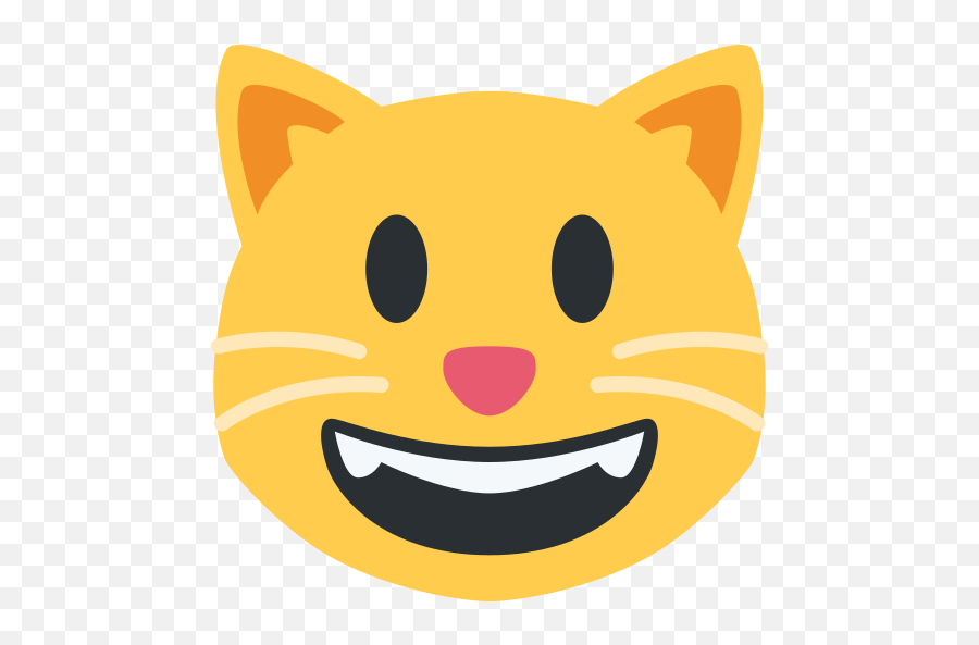 Grinning Cat Emoji - Smiling Cat Face Emoji,Cat Emoticon