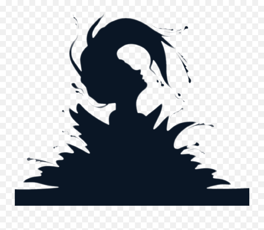 Flipping Hair Wet Water Silhouette - Wet Hair Flip Silhouette Emoji,Flipping Hair Emoji