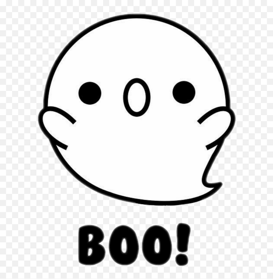 Kawaii White Ghost Boo Halloween - Cute Ghost Emoji,Ghost Emoticon