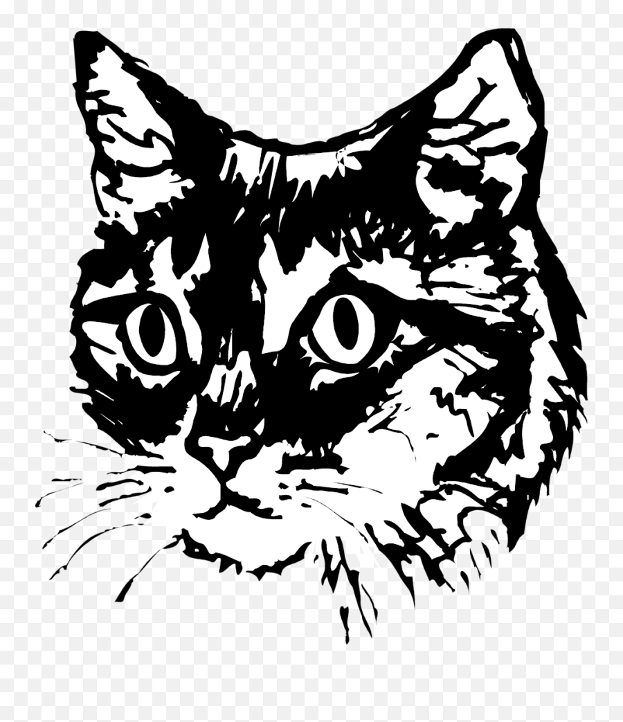 Library Of Cat Face Jpg Black And White - Cat Face Silhouette Transparent Emoji,Grumpy Cat Emoticons