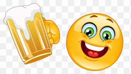 Beer Drinking Emoji Decal - Smiley Face