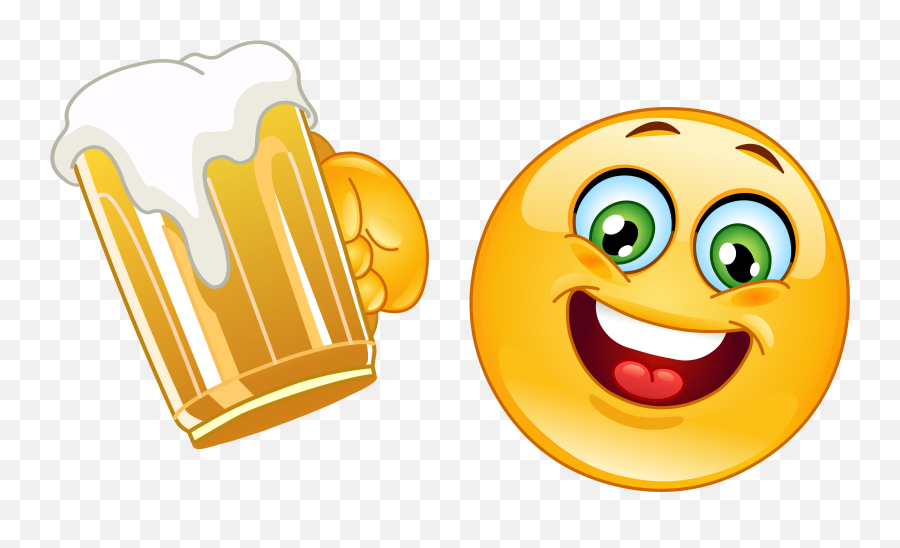 Beer Drinking Emoji Decal - Smiley Face,Beer Emoji Png