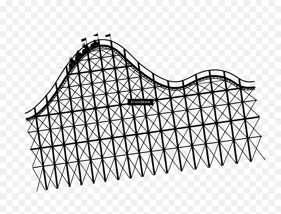 Roller Coaster - Roller Coaster Line Art Emoji,Roller Coaster Emoji