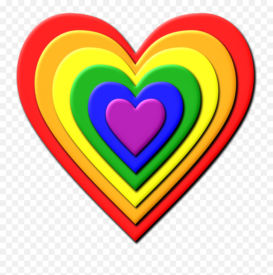 Multi Layered Rainbow Heart Vector Clipart Image - Rainbow Heart Clip Art Emoji,Pride Emoji Facebook