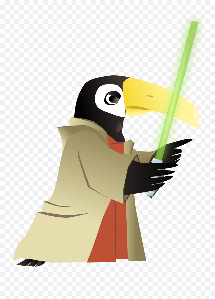 Toucan Jedi Master Vector Clipart Image - Jedi Emoji,Star Wars Emoticons