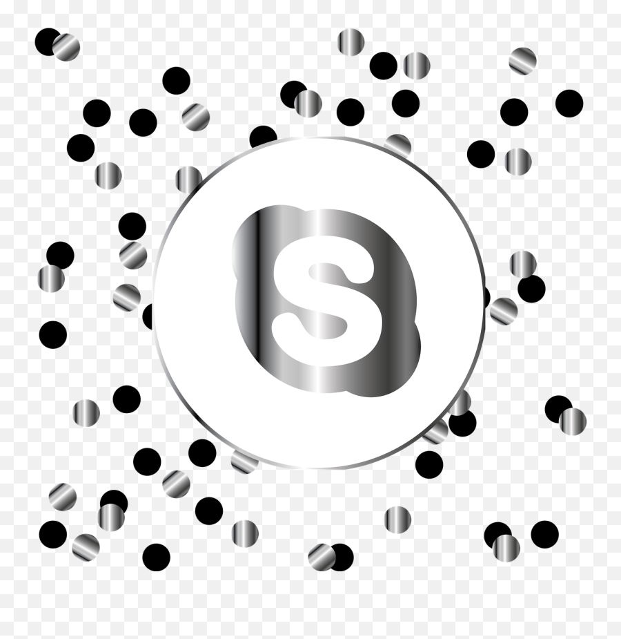 Skype Silver Icon Symbol Social Media - Black And Gold Facebook Icon Emoji,Keyboard Emoji Symbols