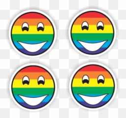 Pride Rainbow Pasties Sticker 4 Packs - Smiley Emoji,Facebook Rainbow Emoticon