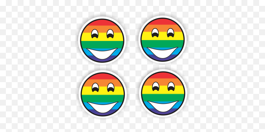 Pride Rainbow Pasties Sticker 4 Packs - Smiley Emoji,Facebook Rainbow Emoticon