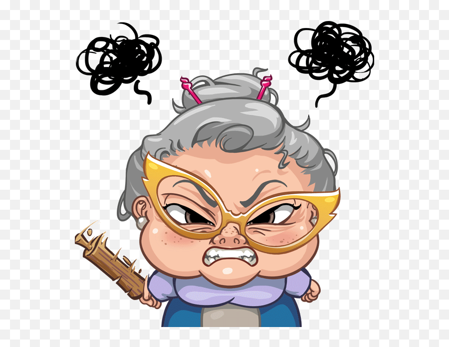 Grumpy Granny 2 - Grumpy Granny Emoji,Granny Emoji - free transparent emoji  