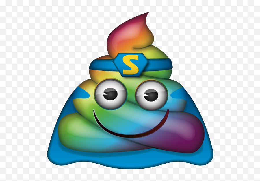 Rainbow Superhero Poo - Transparent Rainbow Poop Emoji,Superhero Emoticon