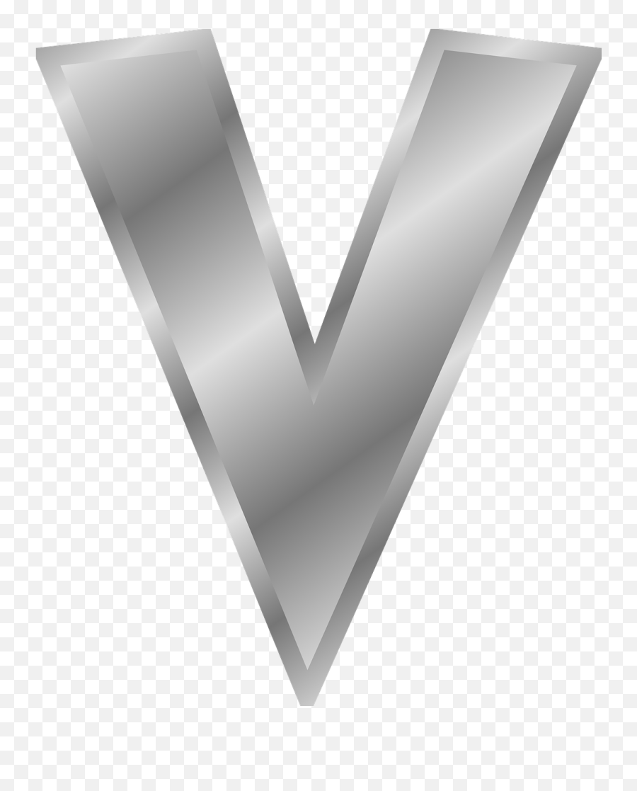 V Letter V Letter Alphabet Font - V Silver Png Emoji,White Emoji Bucket Hat