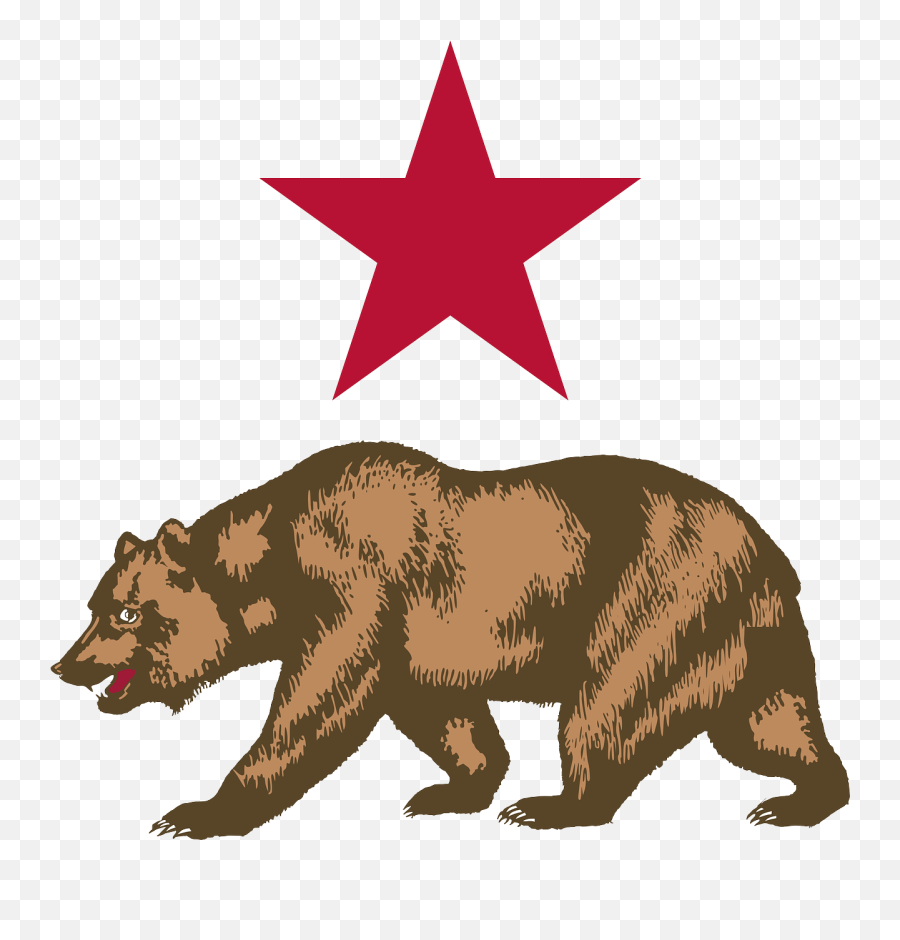 California Bear Star Symbol Free Vector - California Flag Bear Emoji,Steam Salty Emoticon