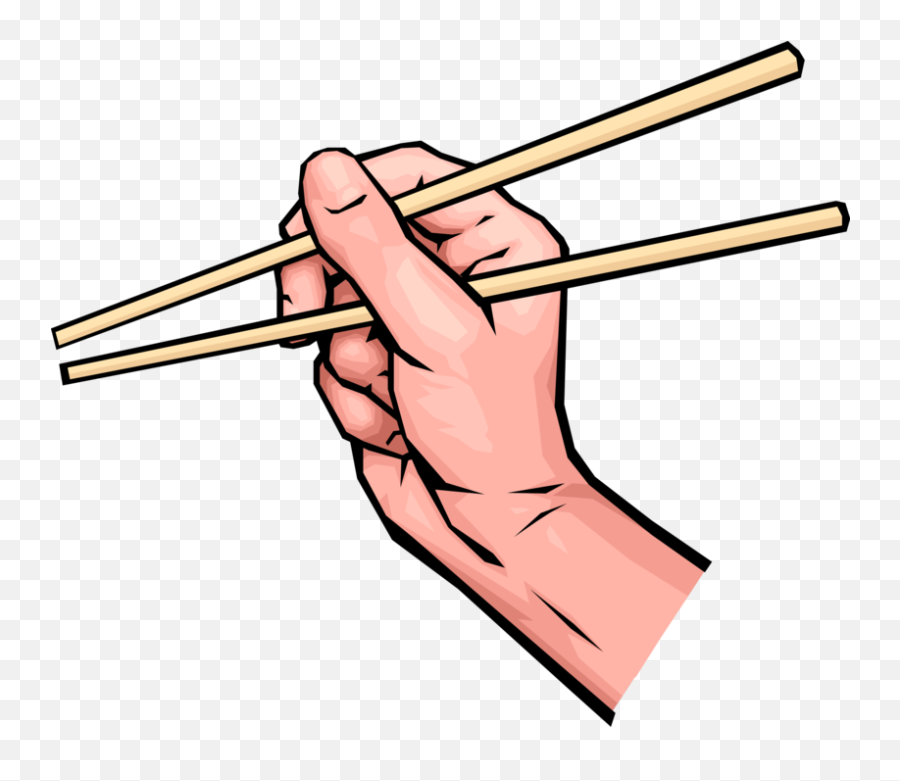 Vector Illustration Of Hands Holding - Clip Art Chop Sticks Emoji,Chopsticks Emoji