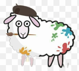 Sheep Artistic Painting Painter - Oveja Fresa Emoji,Emoji Painter