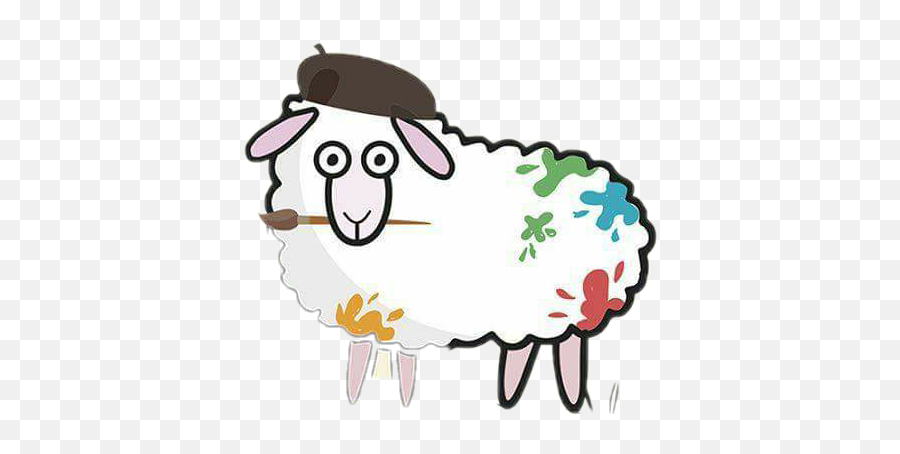 Sheep Artistic Painting Painter - Oveja Fresa Emoji,Emoji Painter