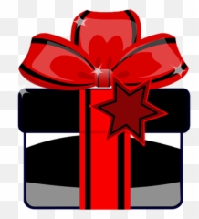 Gift Box With A Ribbon - In Black Png Emoji