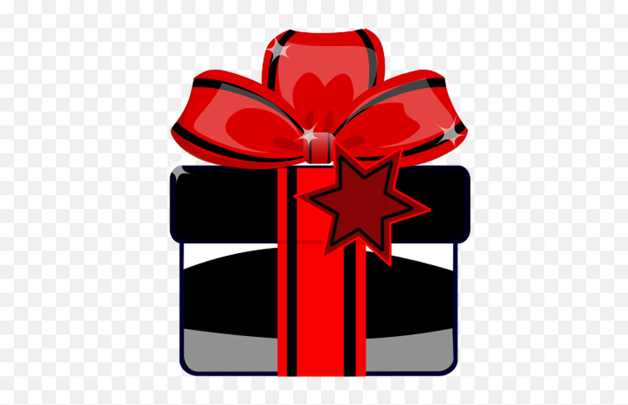 Gift Box With A Ribbon - Gift Box In Black Png Emoji,Emoji Gift Ideas