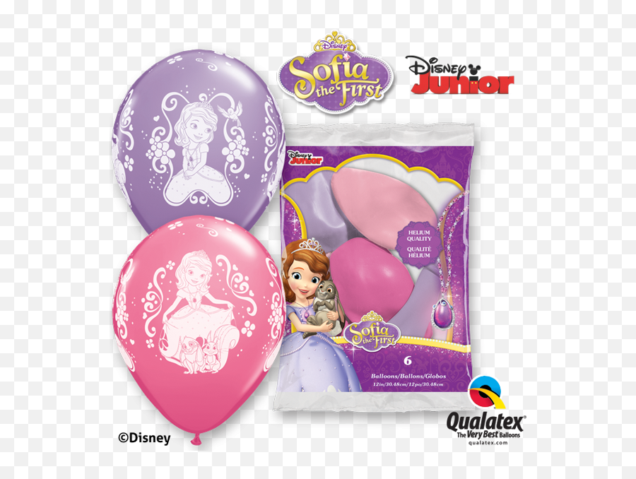 6 X 12 Qualatex Latex Balloons - Sofia The First Disney Sofia The First Balloons Emoji,Ballons Emoji