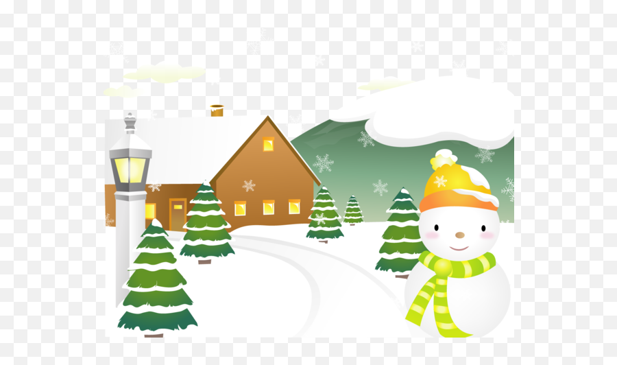 Winter Snow Christmas Tree Snowman Fir - New Year Tree Emoji,Snow Emoticon