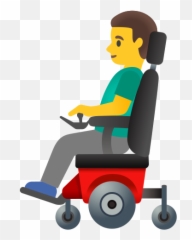 Man In Motorized Wheelchair Emoji - Wheelchair Guy Emoji,Forklift Emoji